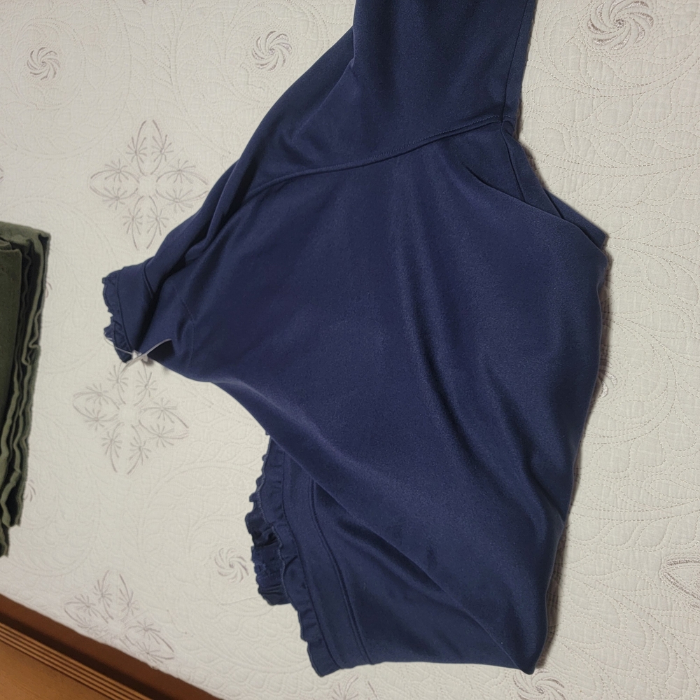 Pebble Beach Navy Ruffle Zip-Up - Picture 9 of 9